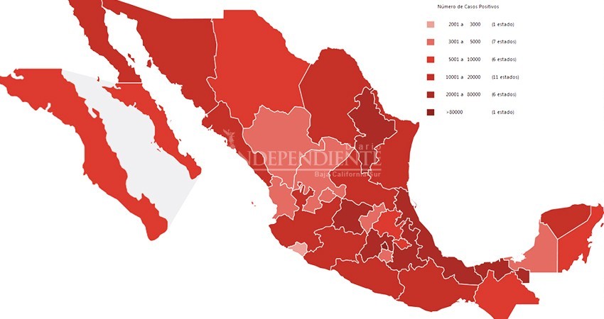 BCS dentro de los 5 estados en aumento de contagios COVID-19: SSA