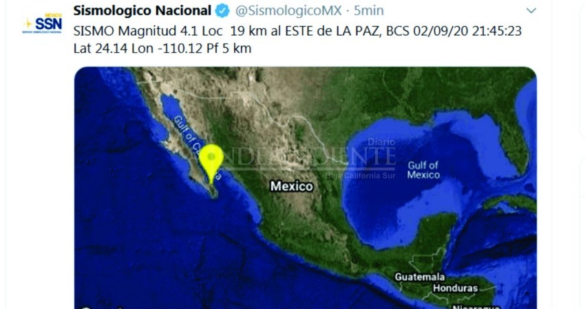 Tiembla en La Paz, por cuarta vez  en el día