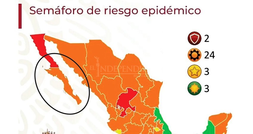 Por repunte de casos COVID-19, gobierno federal aumenta alerta a naranja en BCS