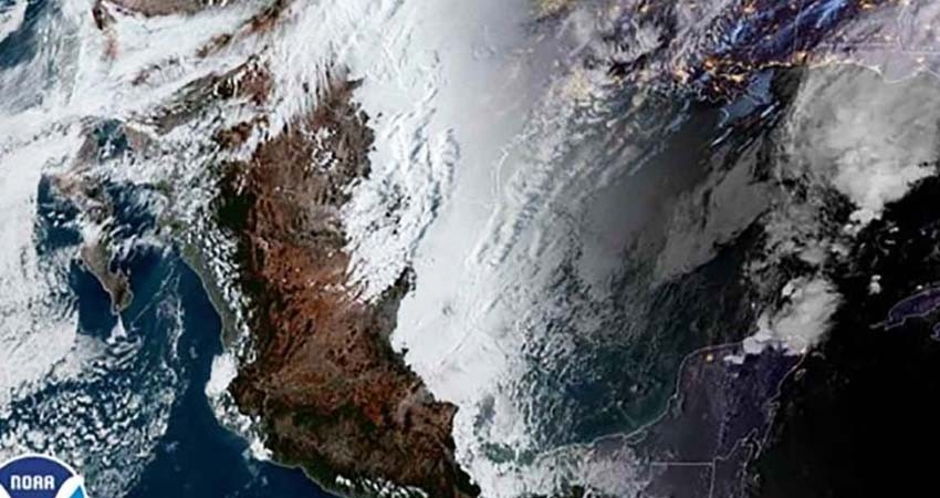 Así luce desde el espacio el vórtice polar que afecta EU y México