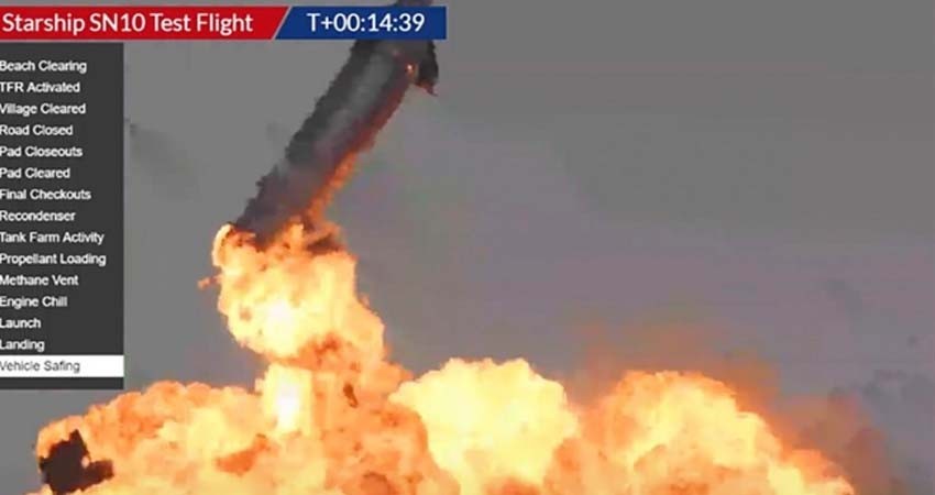 Explota prototipo de cohete Starship de SpaceX al aterrizar
