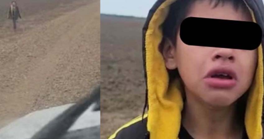 Niño migrante suplica ayuda a agente fronterizo; su grupo lo abandonó