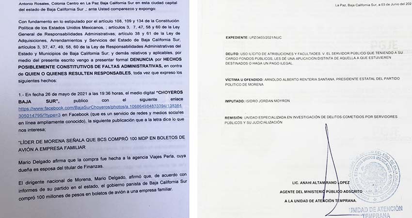 Presenta Morena denuncia de hechos por el caso de la agencia “Viajes Perla”