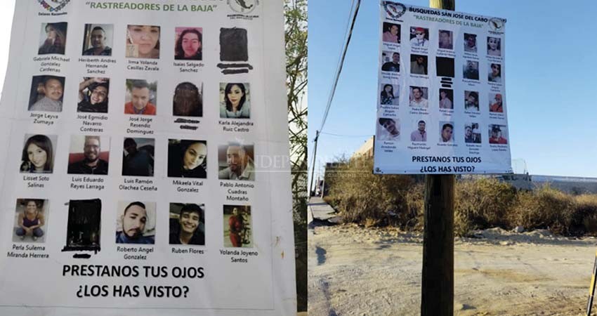 Colectivo de Búsquedas SJC coloca lonas para visibilizar a víctimas de desapariciones