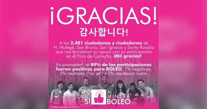 Ganó el “Sí” para Mina El Boleo; consulta solo es un elemento: Semarnat