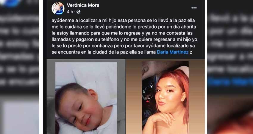Mujer sustrajo a un menor y no quiere regresarlo
