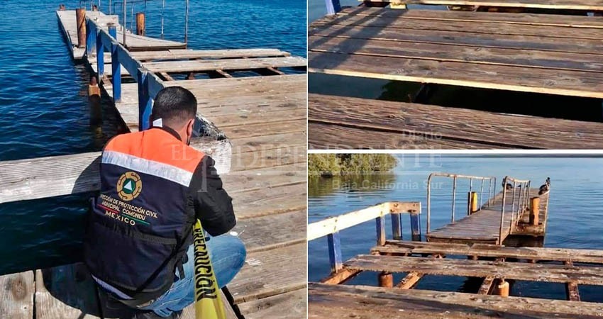 Cierran muelle de Puerto San Carlos por falta de mantenimiento; está en la ruina