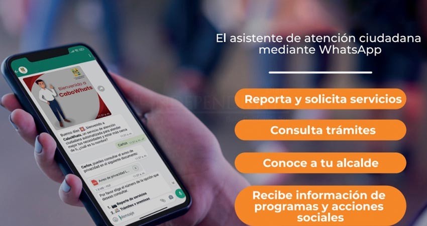 Por medio de WhatsApp la ciudadanía puede acercarse a las áreas del Ayto de Los Cabos