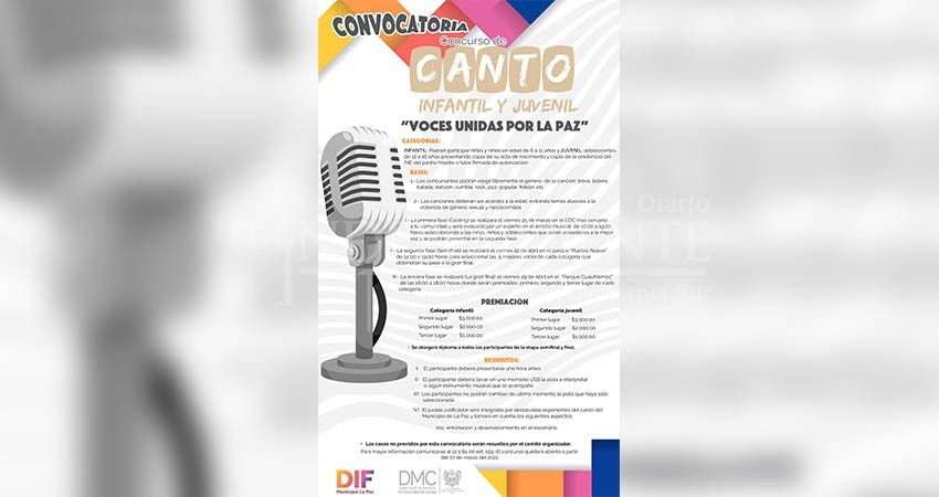 Convocan al “Concurso de Canto Infantil y Juvenil 2022” en La Paz