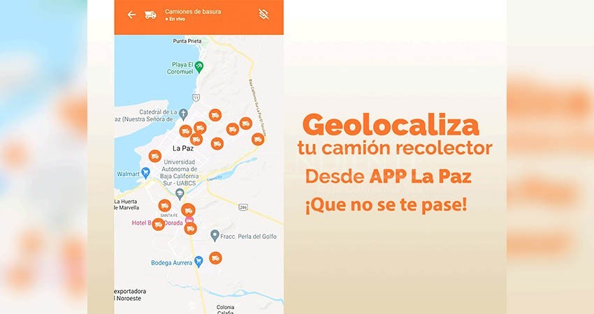 Rutas de camiones recolectores pueden seguirse en la App La Paz