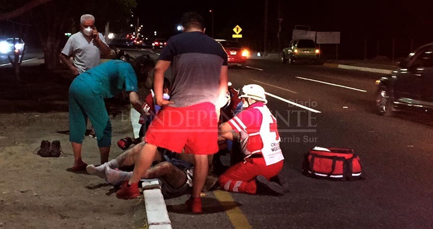 “Bache”, causante de accidente de motociclista que resultó lesionado
