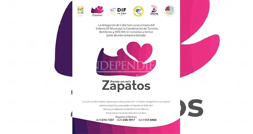 Inicia campaña “Ponte en mis zapatos” del Sistema DIF Los Cabos, donando calzado para niñas y niños