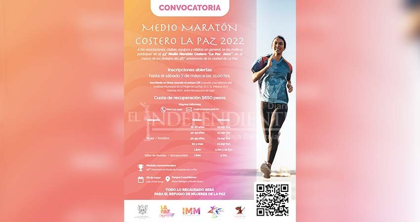 Todo listo para el “Medio Maratón Costero La Paz 2022” del IMMujer