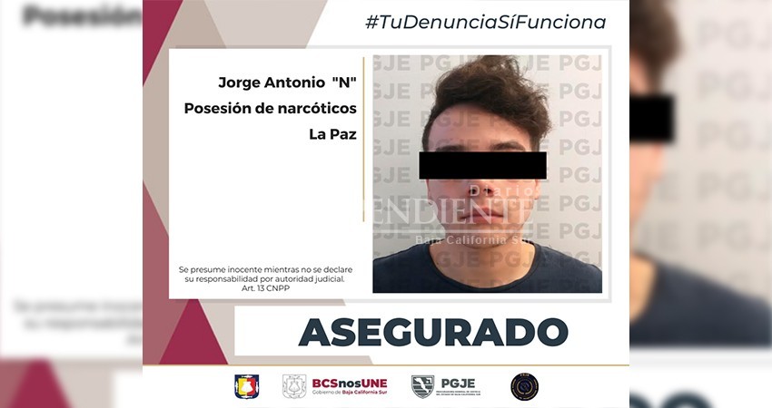 Son asegurados dos jóvenes y 6 mil dosis de marihuana en La Paz