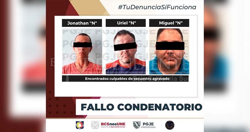 Por secuestro agravado obtiene PGJE fallo condenatorio contra tres sujetos