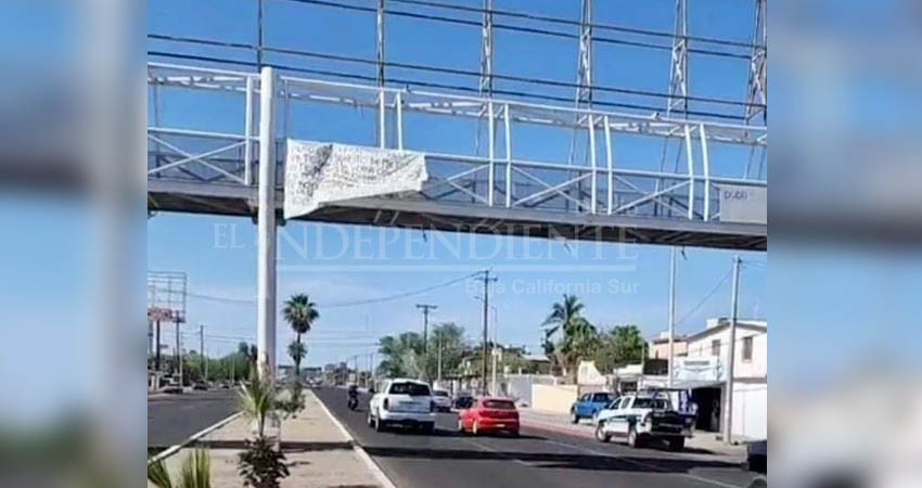 Aparece manta con amenazas contra capitán de la SSPE en BCS