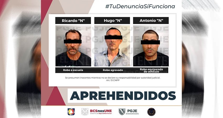 Aprehende PGJE cuatro hombres por robo