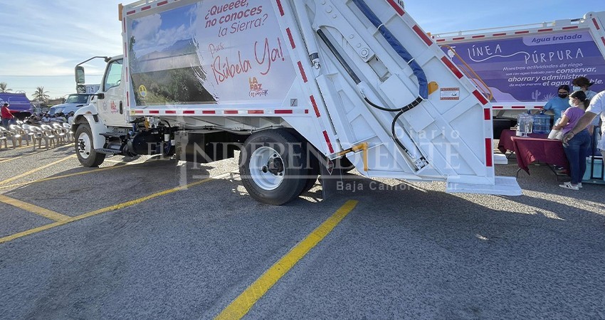 Integran 7 nuevos camiones de recolección de basura en La Paz; ya se cuenta con 31 unidades
