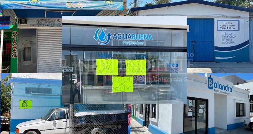 Inicia cierre de purificadoras por falta de agua en La Paz