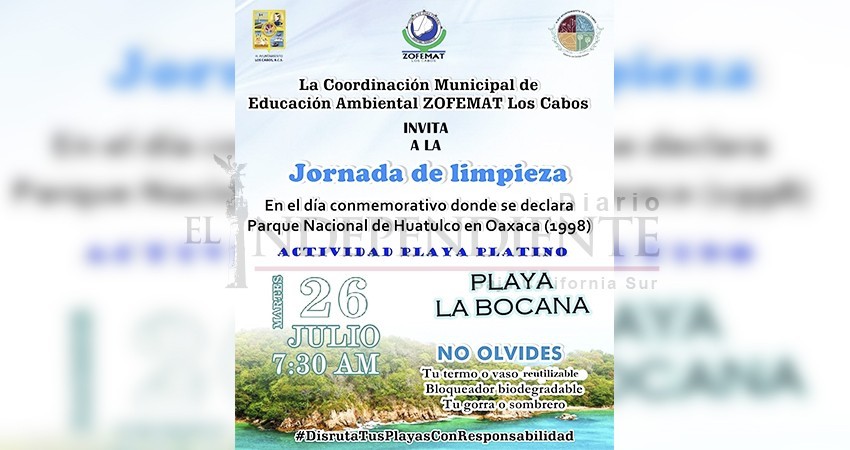 Invitan a la jornada de limpieza de La Bocana este martes 26 de julio