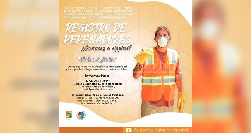 Inicia Servicios Públicos Los Cabos un programa para registrar a recolectores de residuos en zonas urbanas