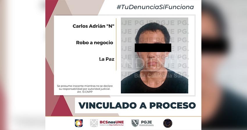 Por robo a tienda Oxxo en La Paz quedó en prisión Adrián “N”