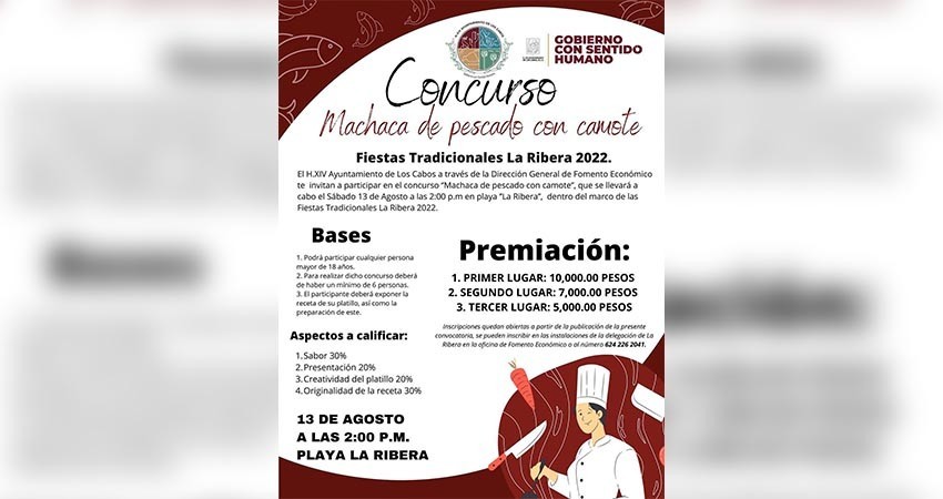 XIV Ayuntamiento de Los Cabos te invita a participar en el concurso de “Machaca de Pescado con Camote”
