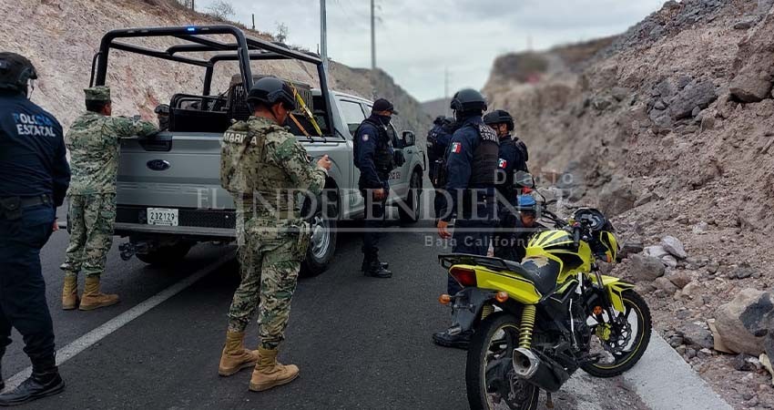 Detienen policía estatal y marina a dos personas por el delito de robo en La Paz