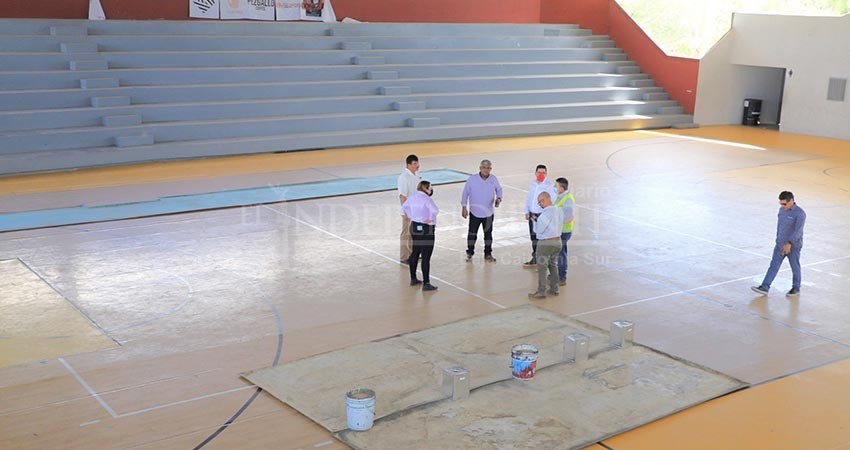 85% de avance en rehabilitación de cancha de basquetbol “Rodrigo Aragón Ceseña” en Los Cabos