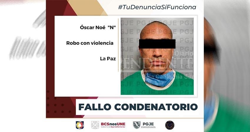 Dan fallo condenatorio contra culpable de robo con violencia a negocio en La Paz