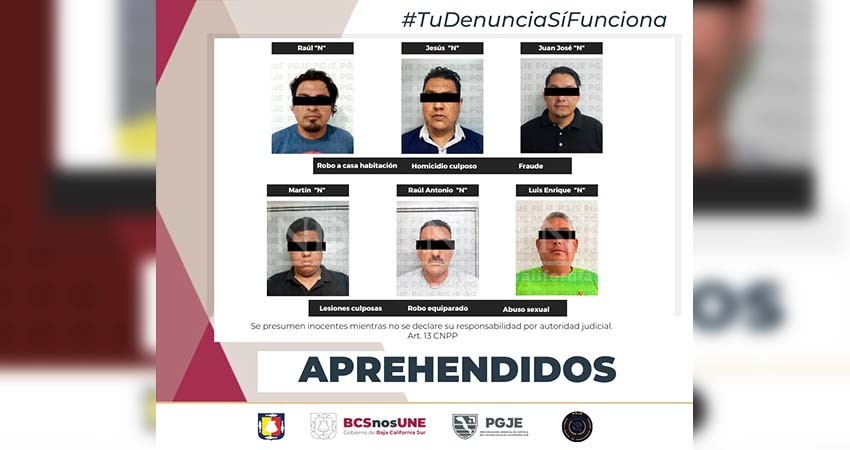 Seis personas fueron detenidas por diferentes hechos delictivos