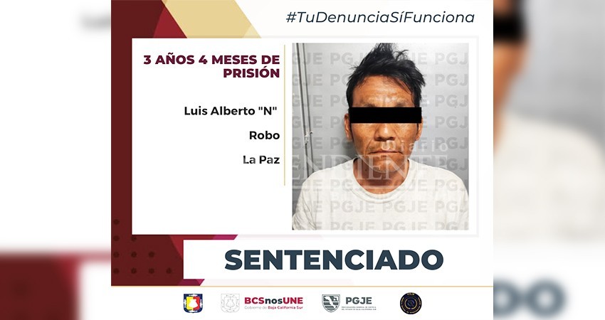 Alberto “N” fue sentenciado a 3.4 años de prisión por el delito de robo