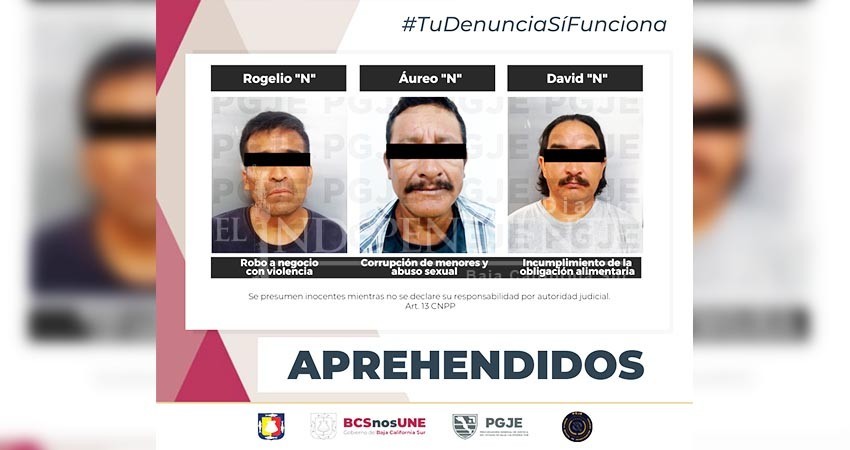 Fueron aprehendidas tres personas en La Paz y Loreto