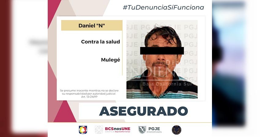 En Santa Rosalía asegura PGJE a un hombre en posesión de narcóticos