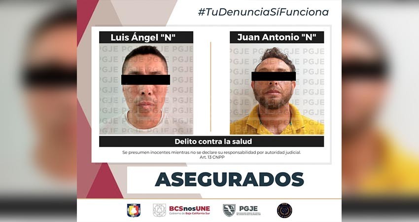 Detienen a dos hombres en posesión de narcóticos en La Paz