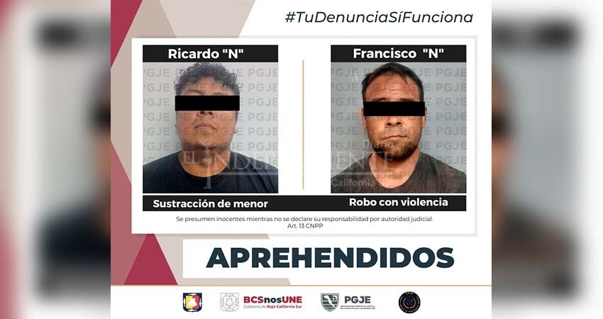 Fueron aprehendidas dos personas por diversos delitos en BCS