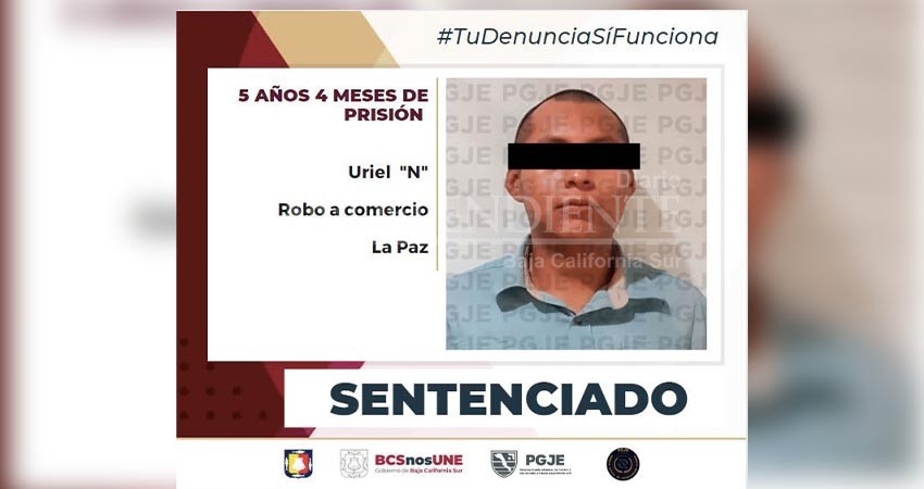 Bibiano “N” pasara 5.4 años en prisión por el delito de robo a comercio en La Paz
