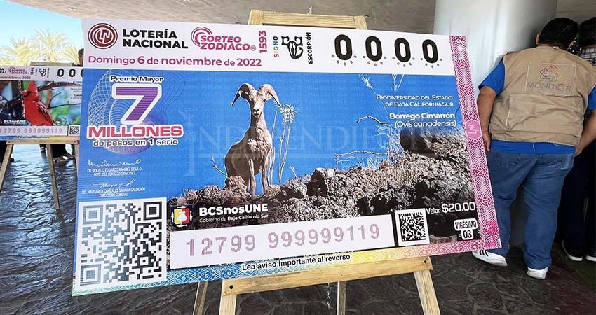 Biodiversidad de BCS  queda inmortalizada en los “cachitos” de la Lotería Nacional