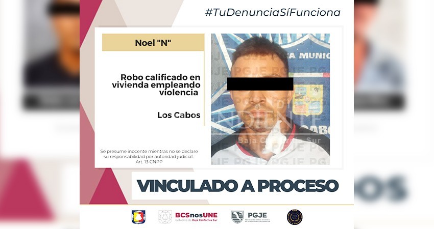 Queda en prisión preventiva por robo con violencia en Cabo San Lucas
