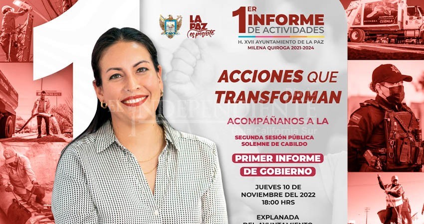 Presentará Milena Quiroga su primer informe del Gobierno Municipal
