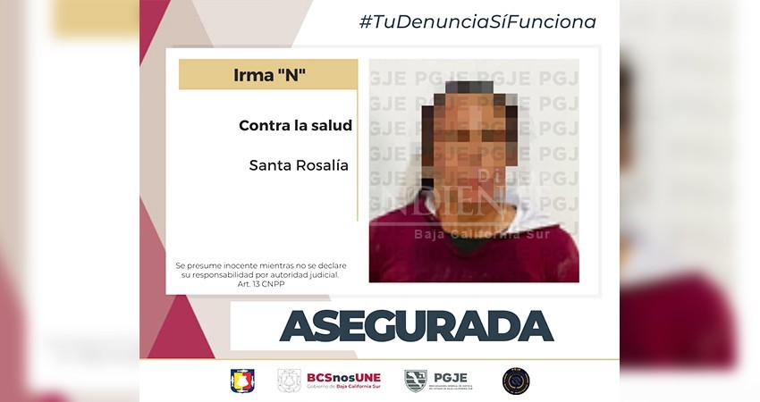 Fue apresada Irma “N”, presunta narcomenudista en Santa Rosalía
