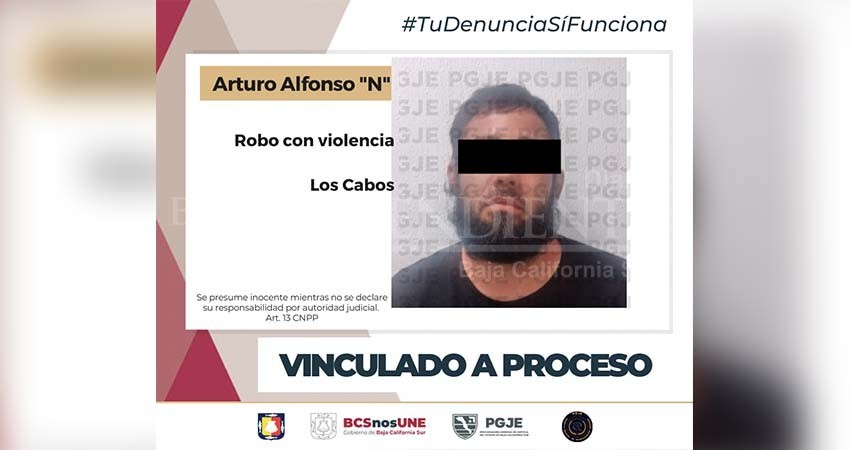 Quedó en prisión preventiva Alfonso “N” por robo con violencia en CSL