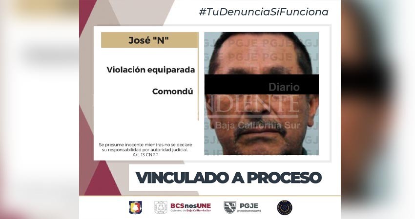 Obtiene PGJE prisión preventiva para imputado de violación equiparada en Comondú