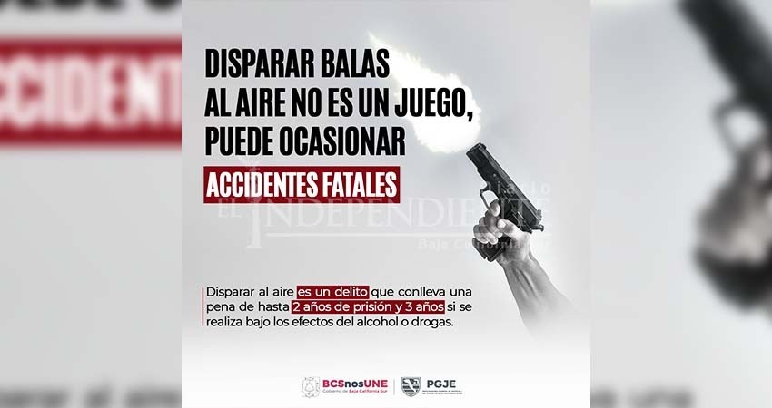 Llama PGJE a abstenerse de realizar disparos de arma de fuego en año nuevo