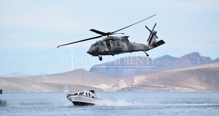 Realizaron demostración de búsqueda y rescate marítimo por parte de SEMAR