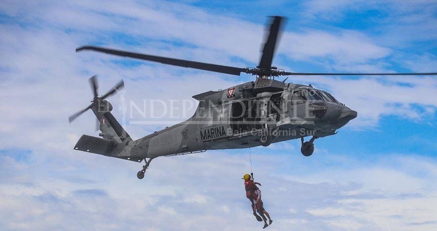 MARINA lleva a cabo ejercicios de búsqueda y rescate marino en La Paz