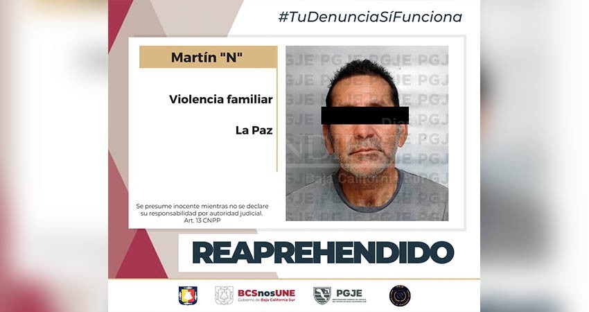 Cumplimentan orden de reaprehensión  contra Martin “N” por violencia familiar