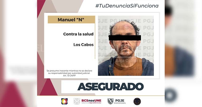 Detienen a un hombre en posesión de narcóticos en Cabo San Lucas