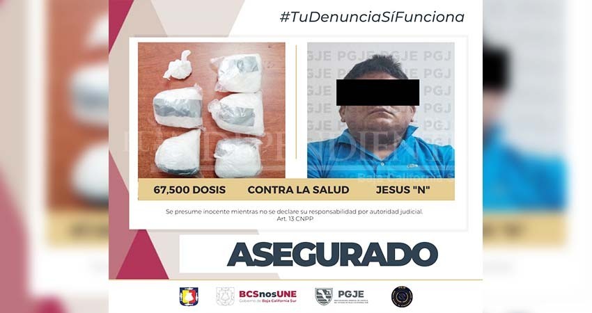 Capturan a Jesús “N” en posesión de más de 67 mil dosis de narcóticos