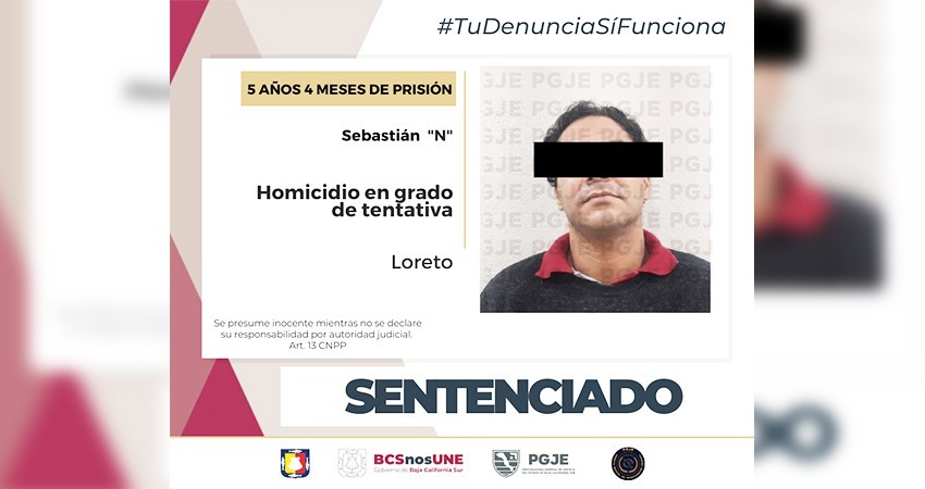 Sentencian a más de 5 años de prisión a Sebastián “N” por el delito de tentativa de homicidio
